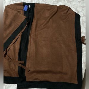 Reversible wool cape shawl